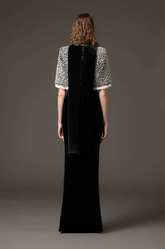 Black Velvet Dress with Bolero