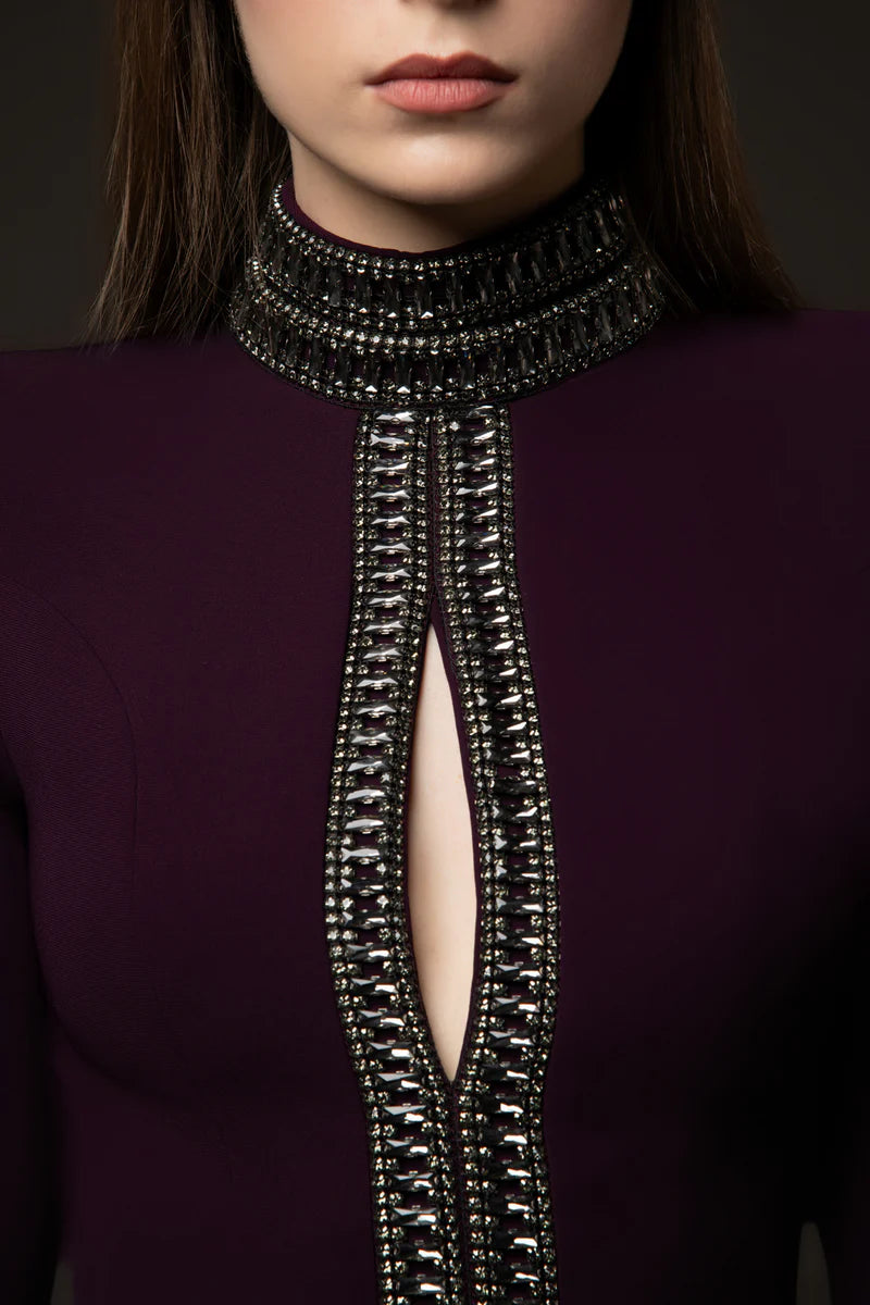 Burgundy Mermaid Crêpe Dress