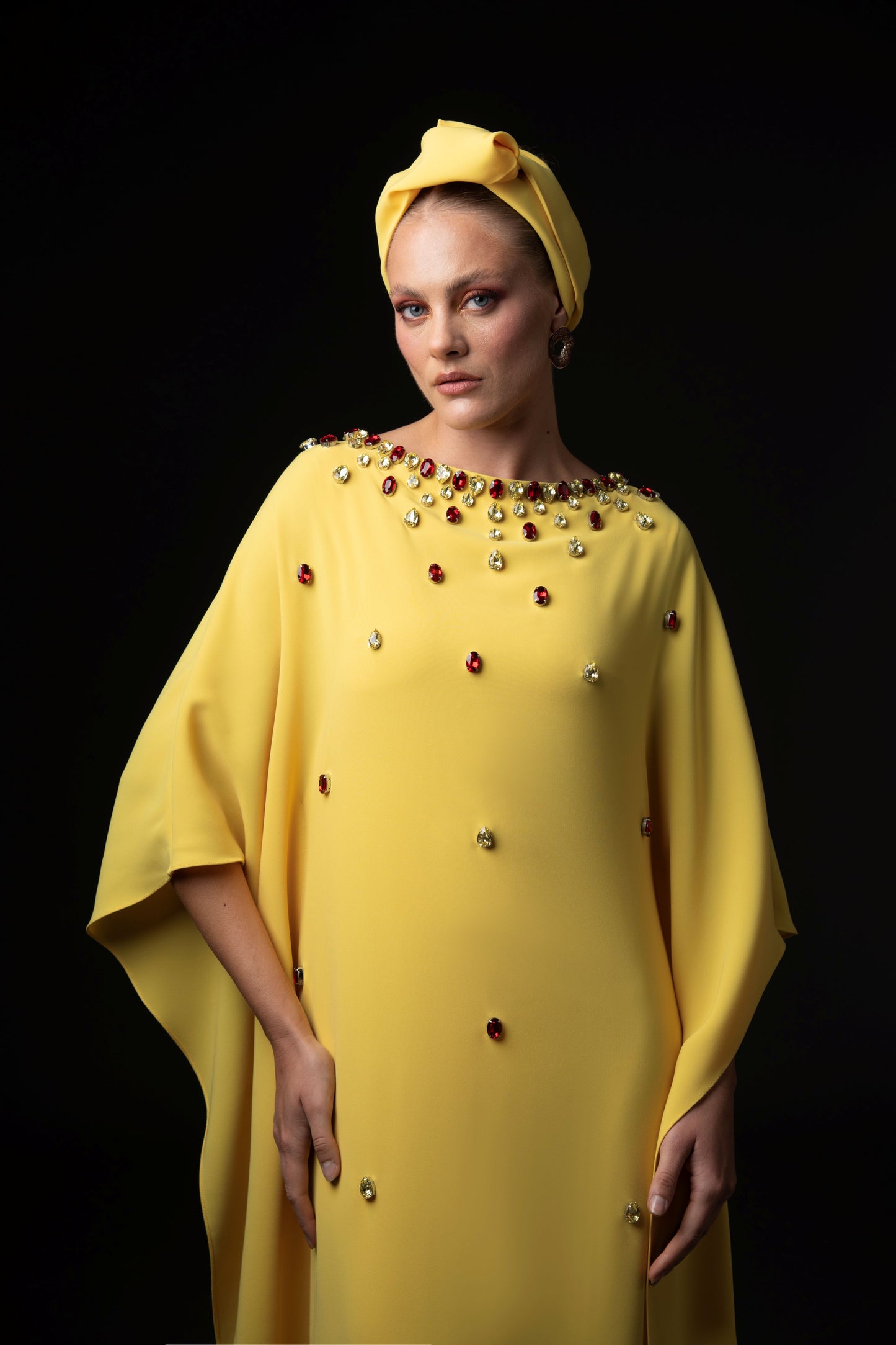 Yellow Crêpe Abaya
