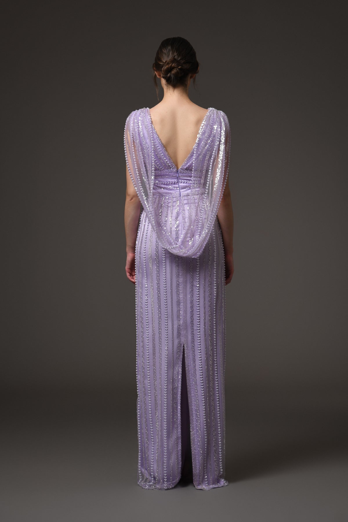 Lilac Tulle Embroidered Dress