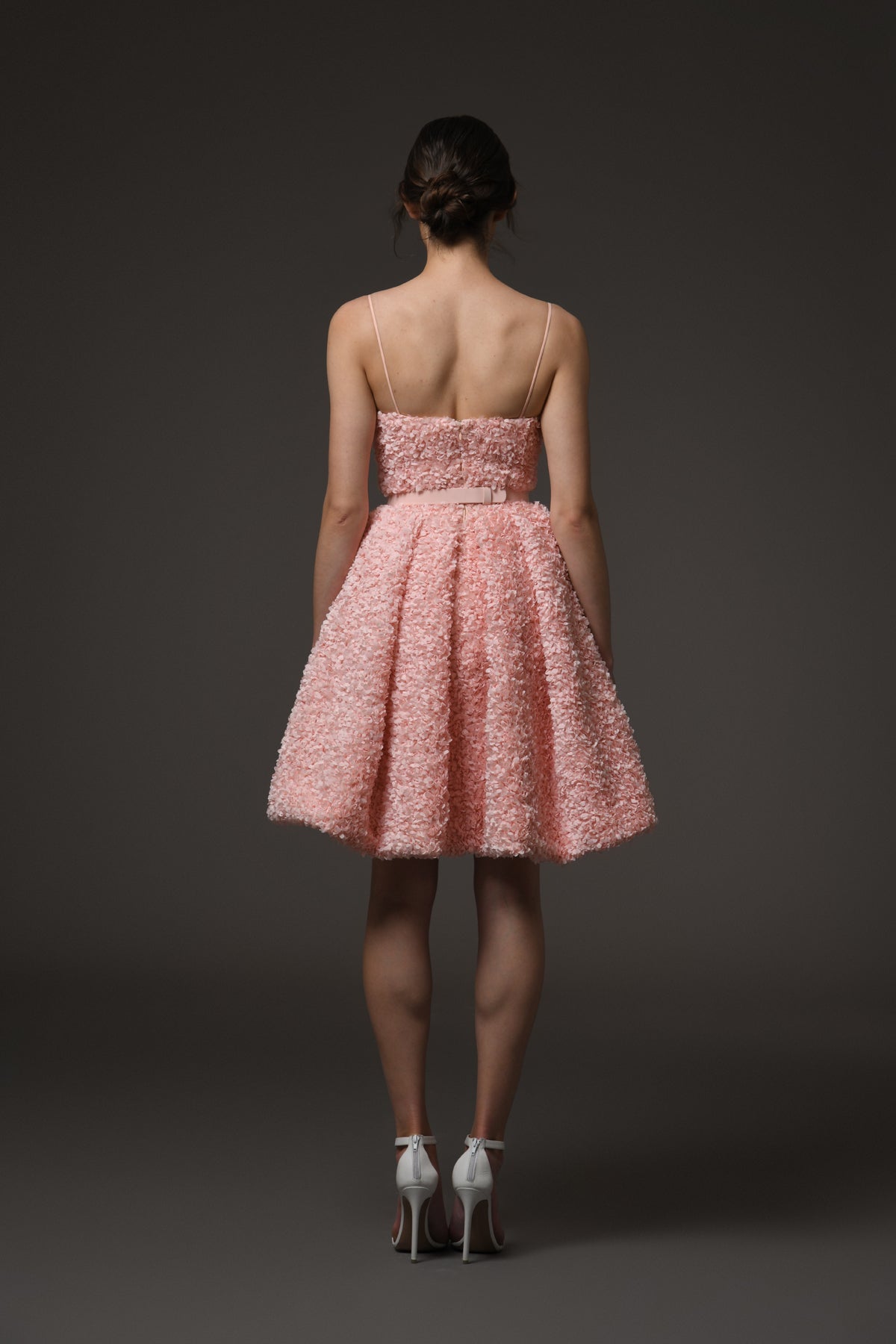 Peach A-line Short Dress