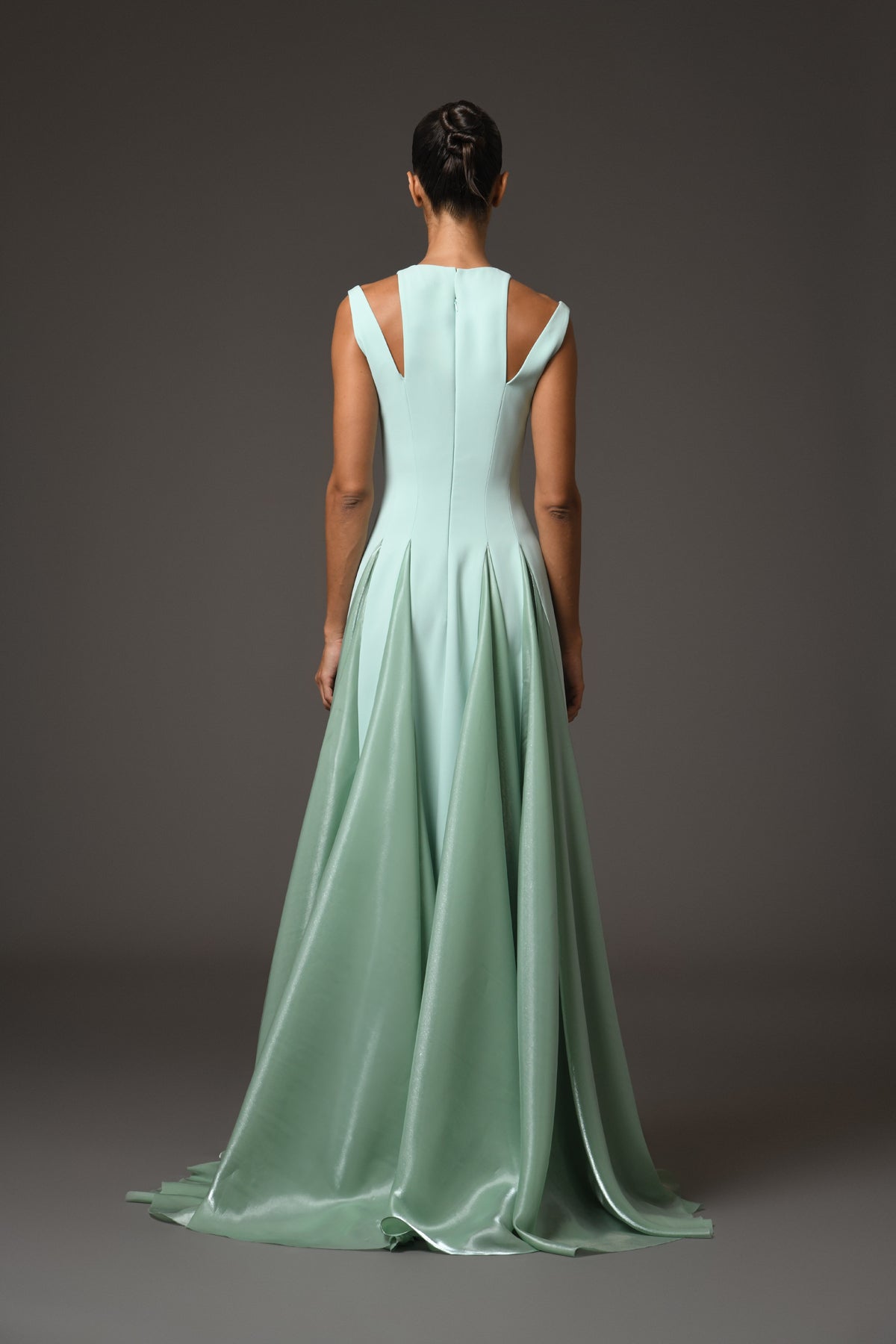 Green Crêpe A-Line Dress