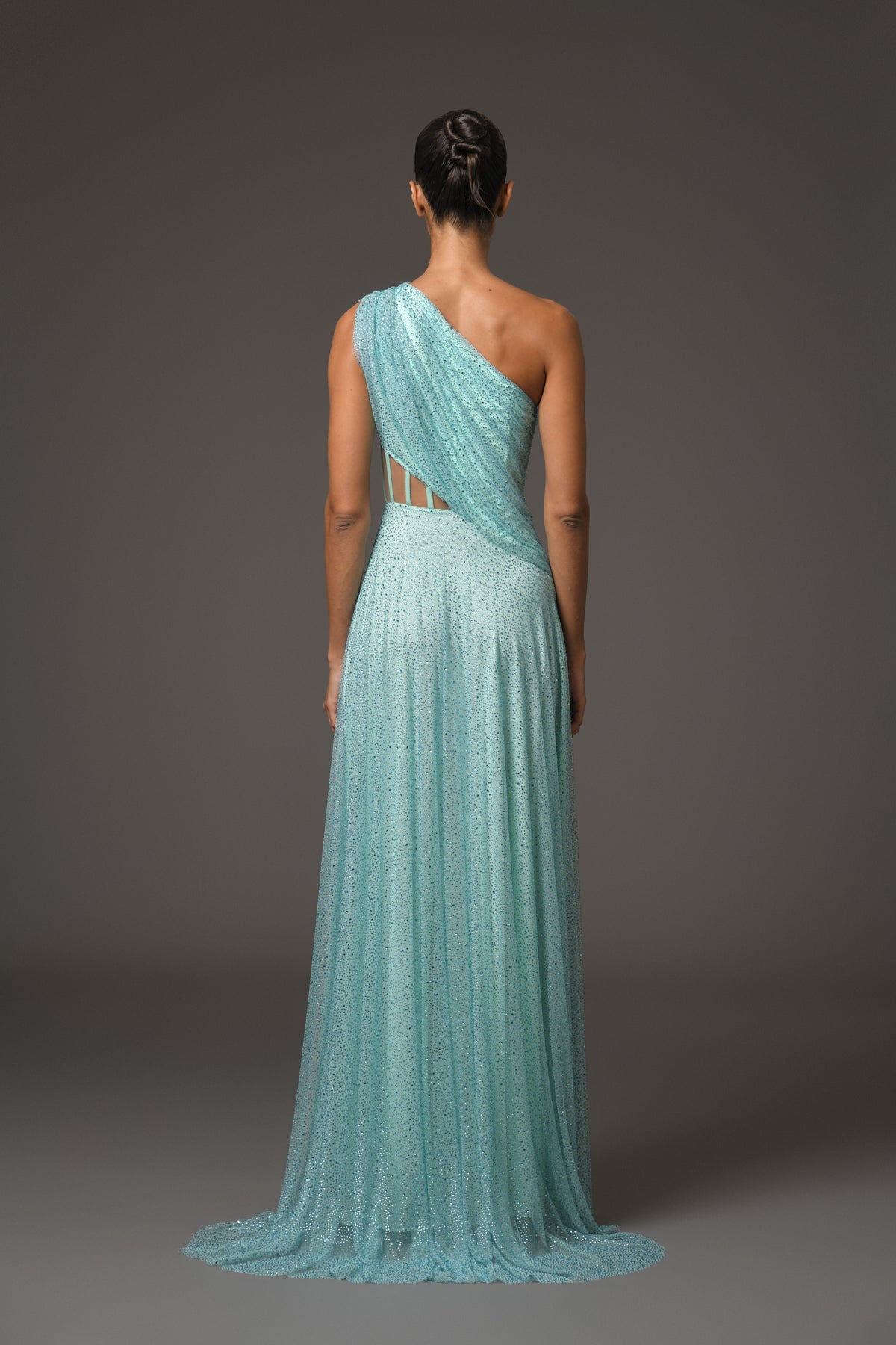 Embroidered Corseted Tulle Dress