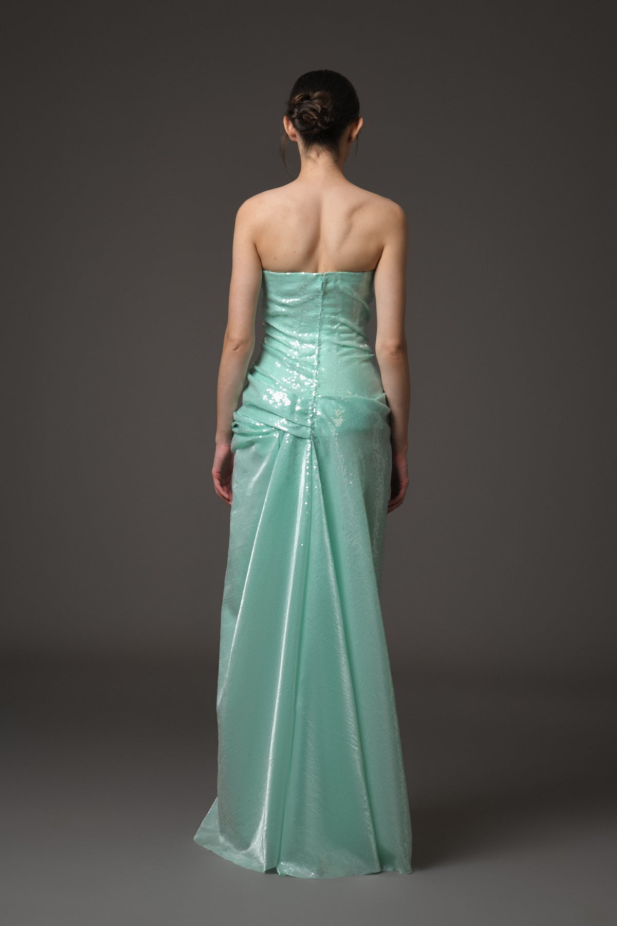 Green Sequined Corseted Dress