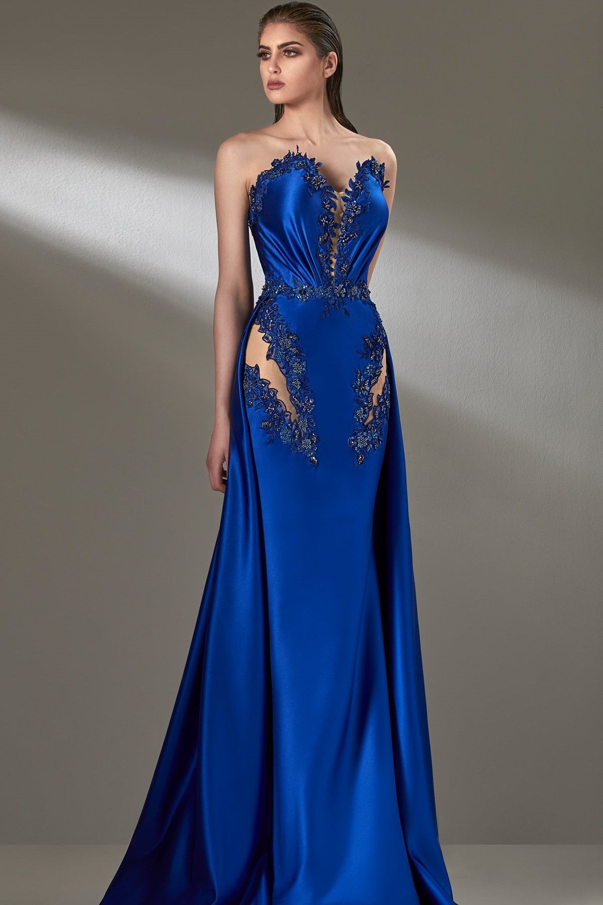 Strapless Cut-Out Gown