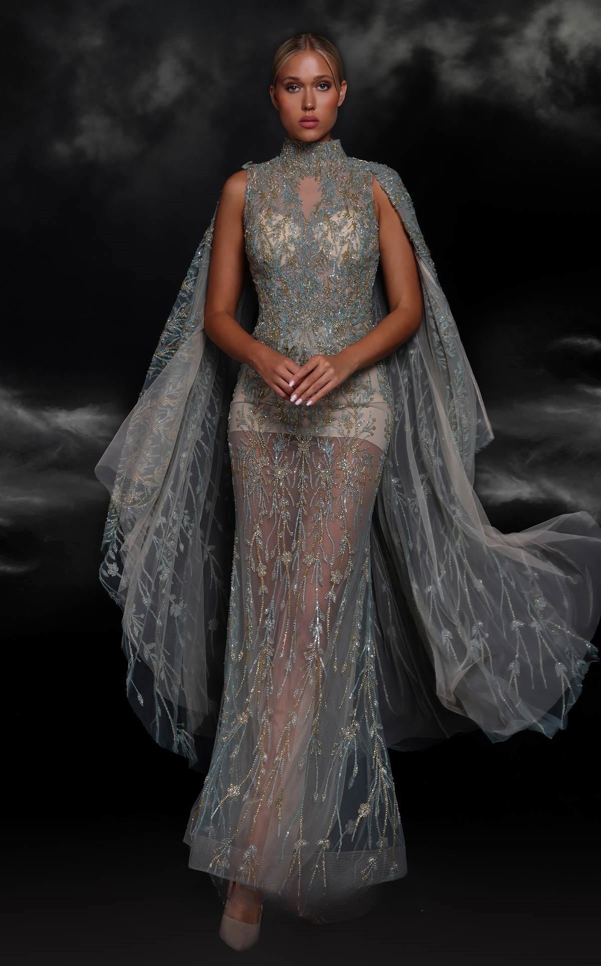 Keyhole Cape Dress