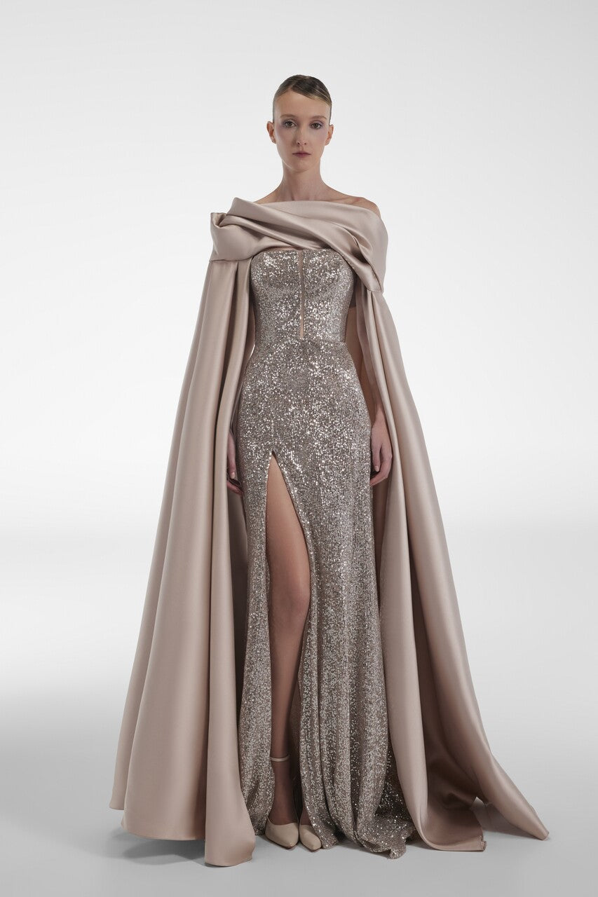 Mikado Cape Gown