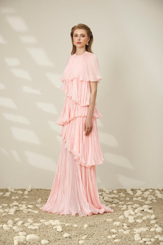 Tiered Pink Maxi Dress