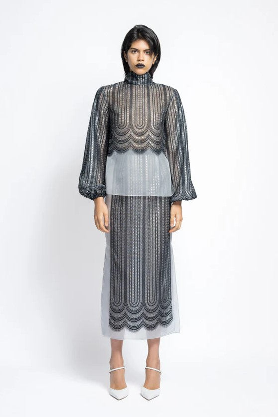 Lace And Organza Blouse