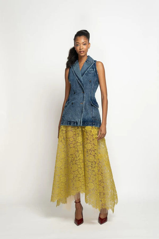 Indira Denim Double-Breasted Vest