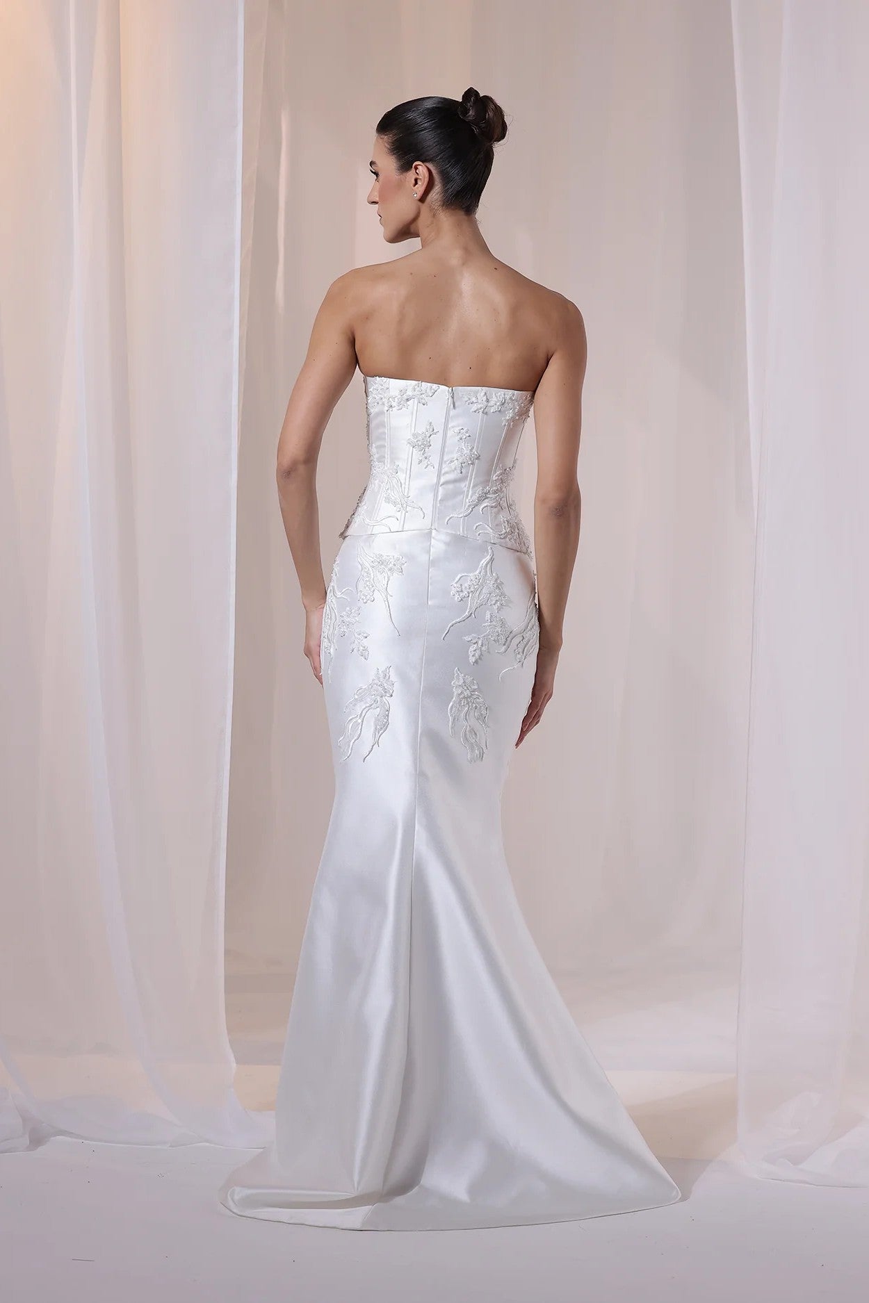 Ivory Strapless Corset Mermaid Gown