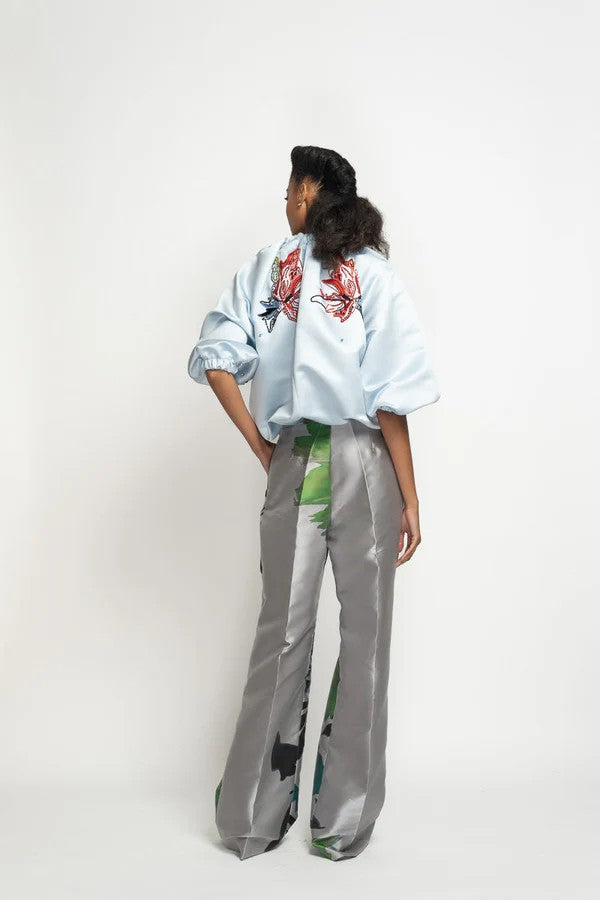 Aqua Cloud Bomber Jacket