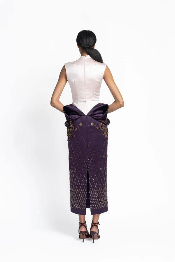 Rose and Amethyst Satin Dress
