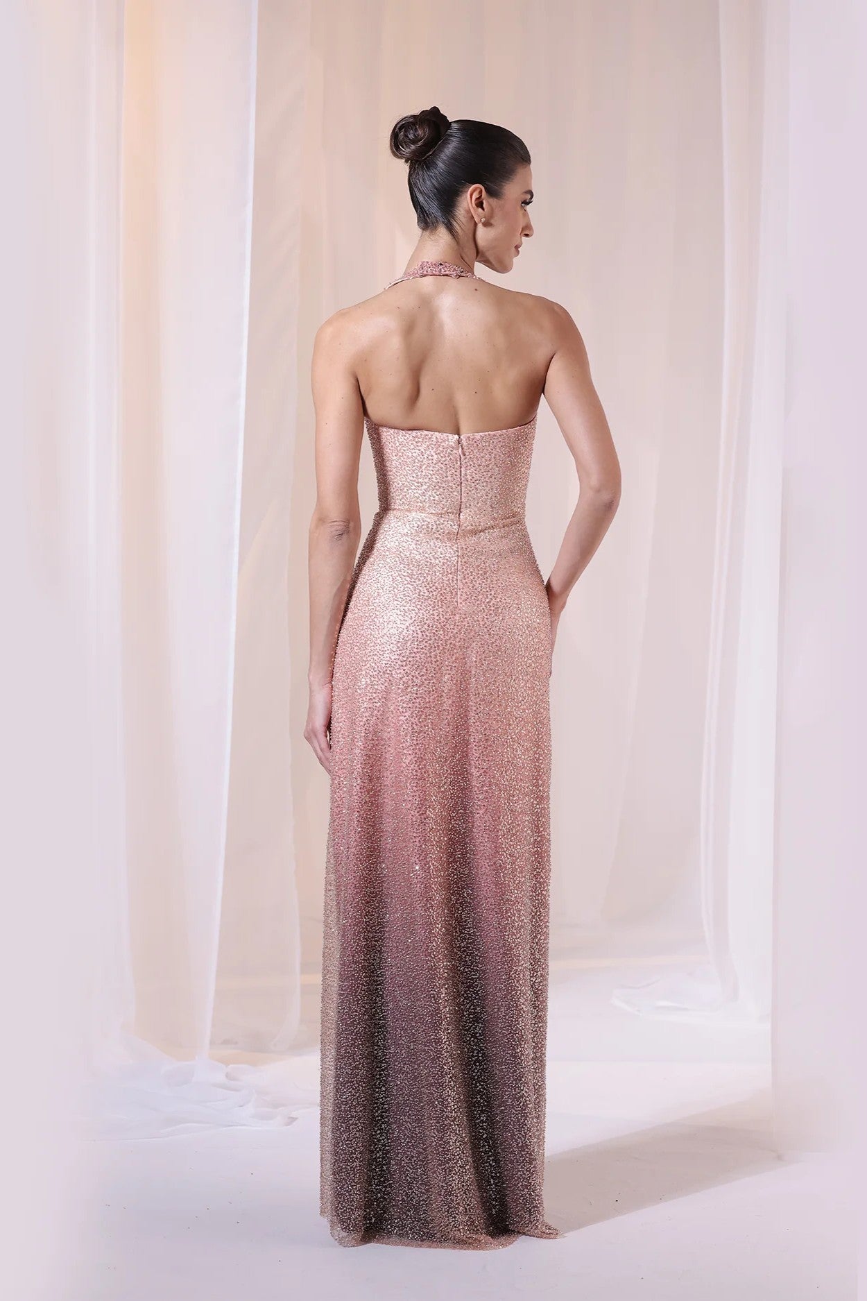 Sleeveless Rose Ombre Gown