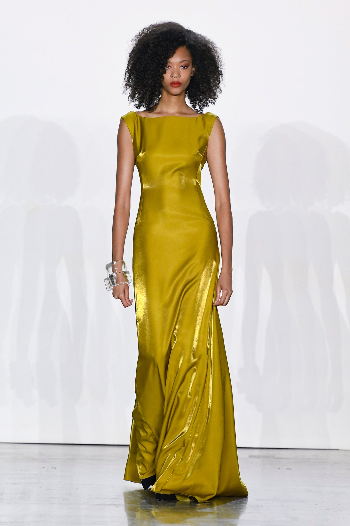 Metal Twill Evening Gown
