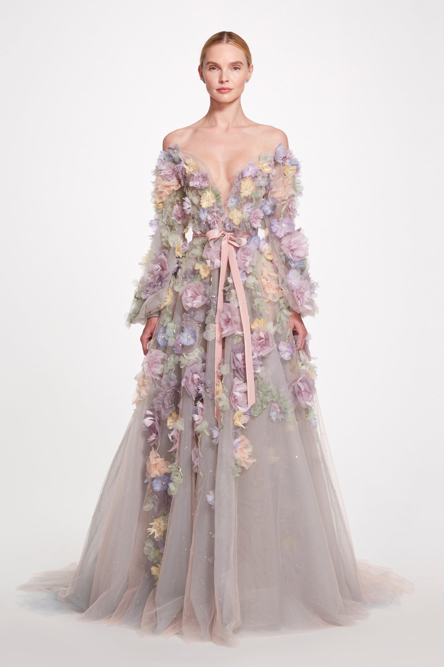 Off the Shoulder Tulle Ball Gown