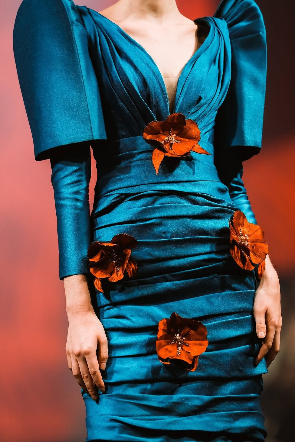 Floral Applique Midi Dress