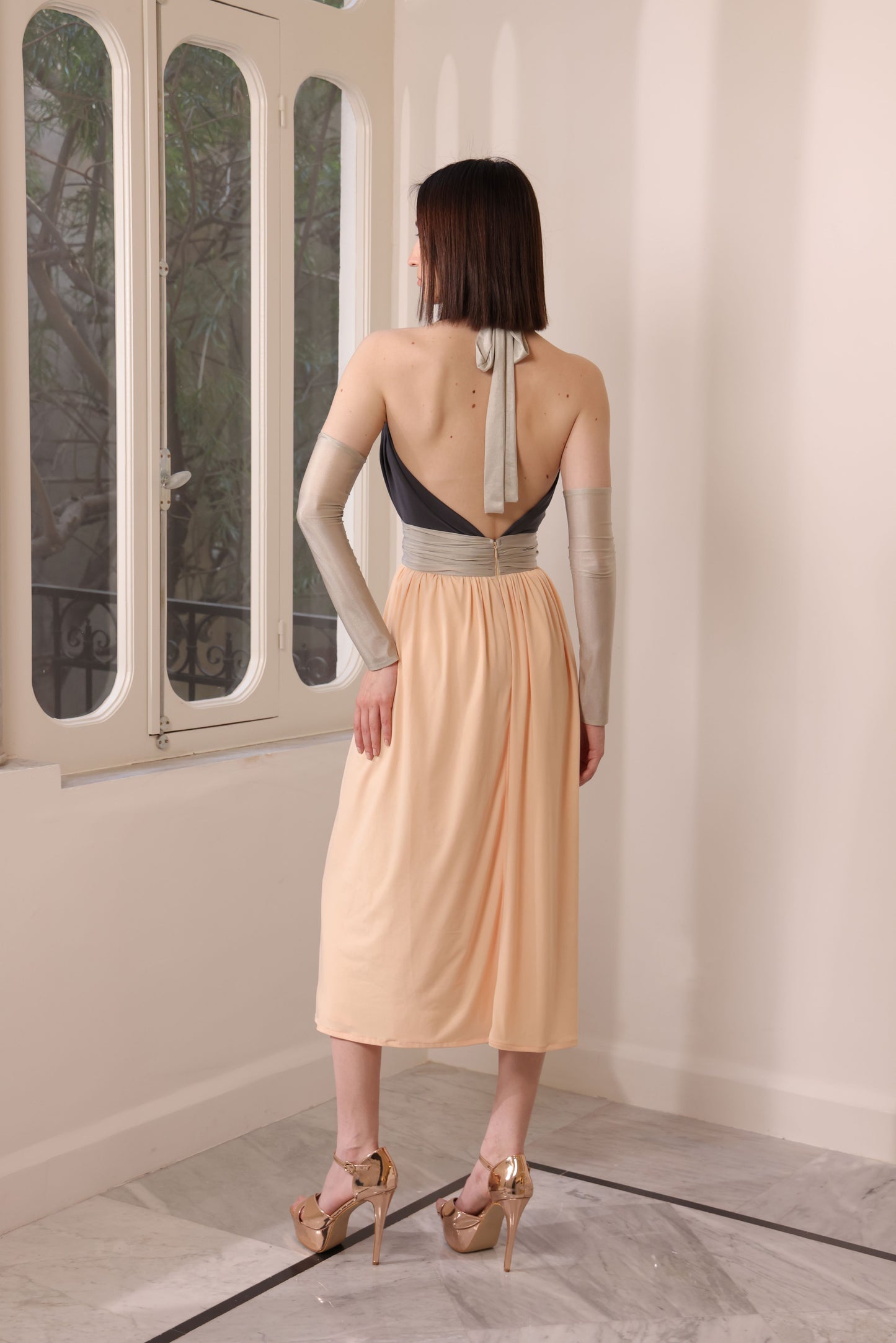 Tri-Color Jersey Dress