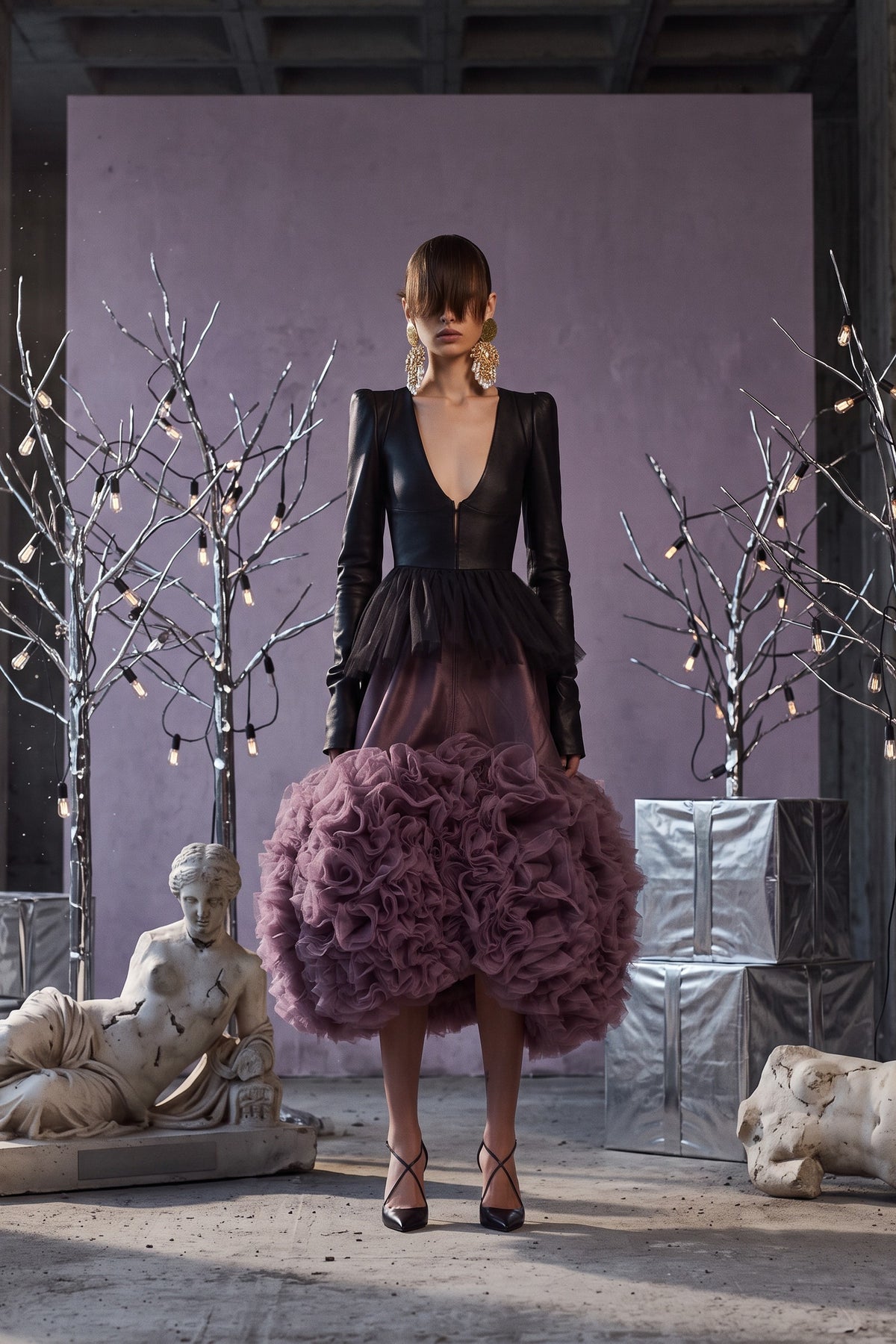 Ombré Ruffle Hem Dress