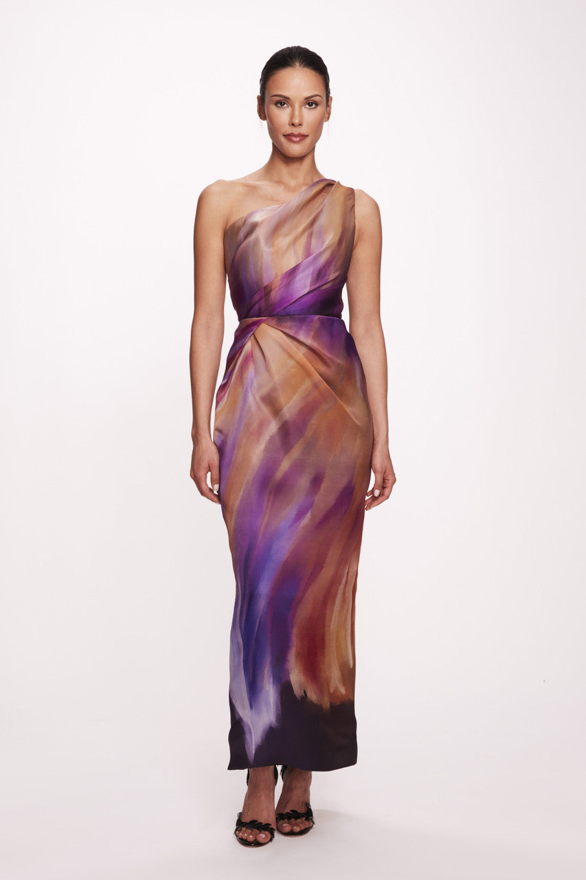 Draped Satin Organza Cocktail