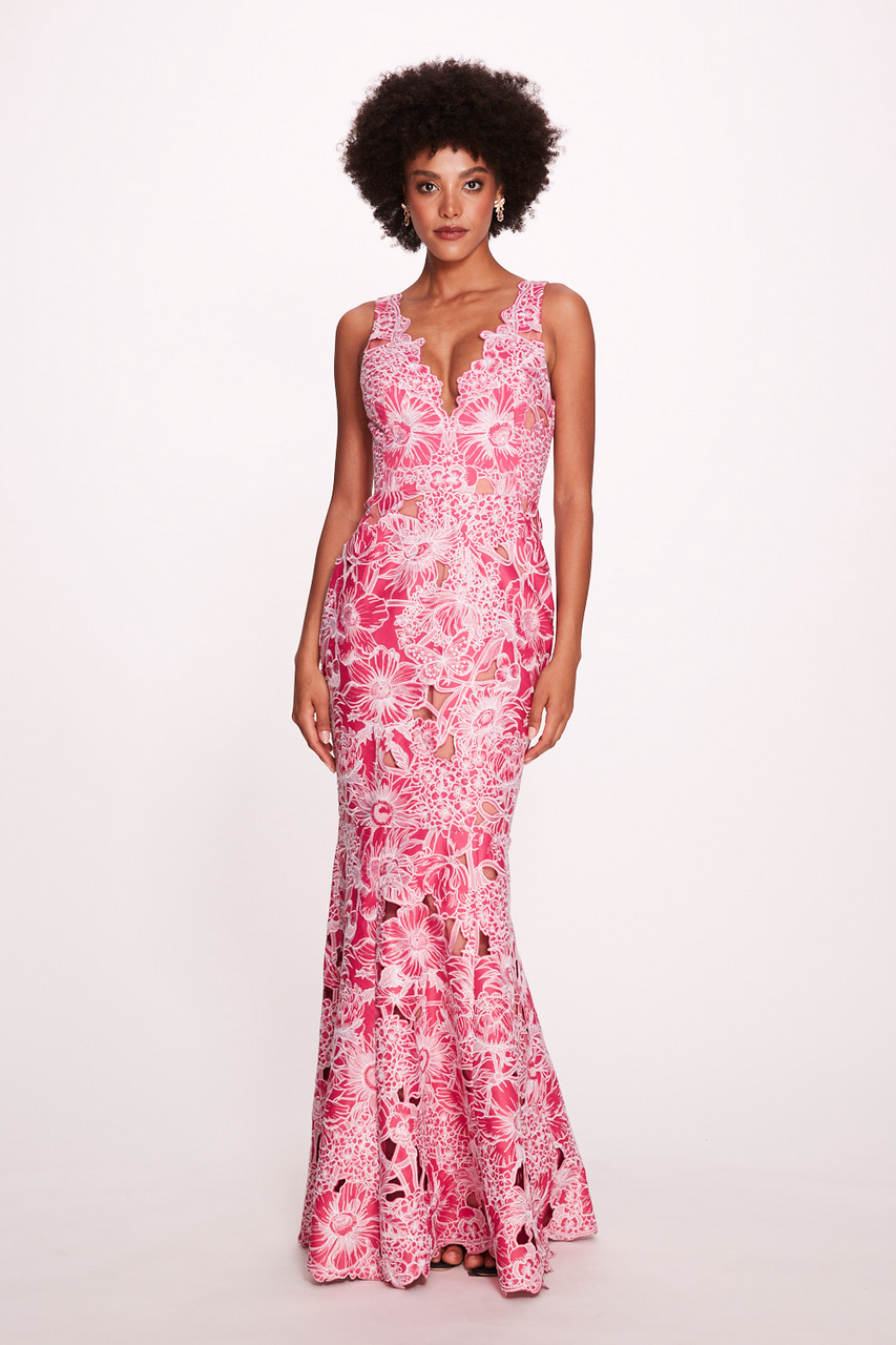 Multi V - Neck Gown