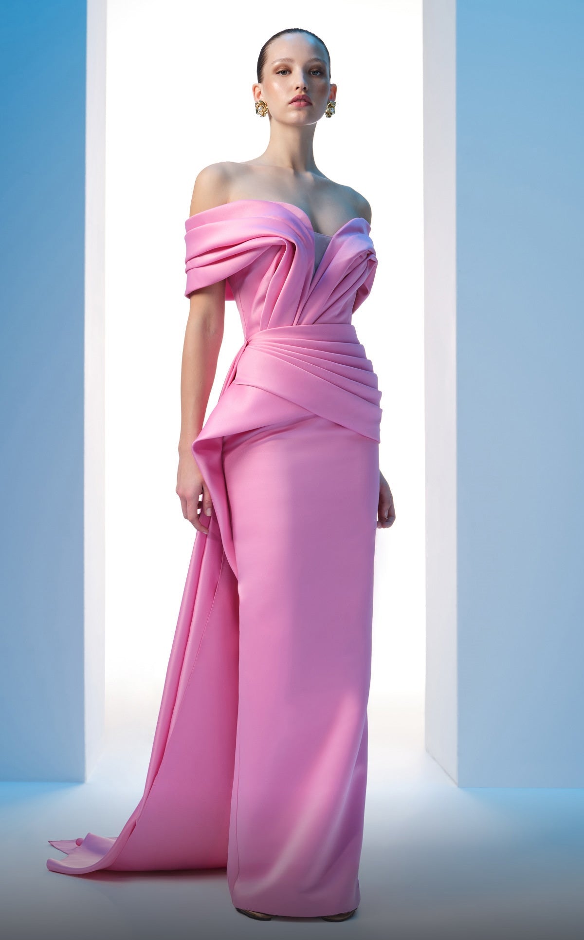 Pleated Bodice Gown