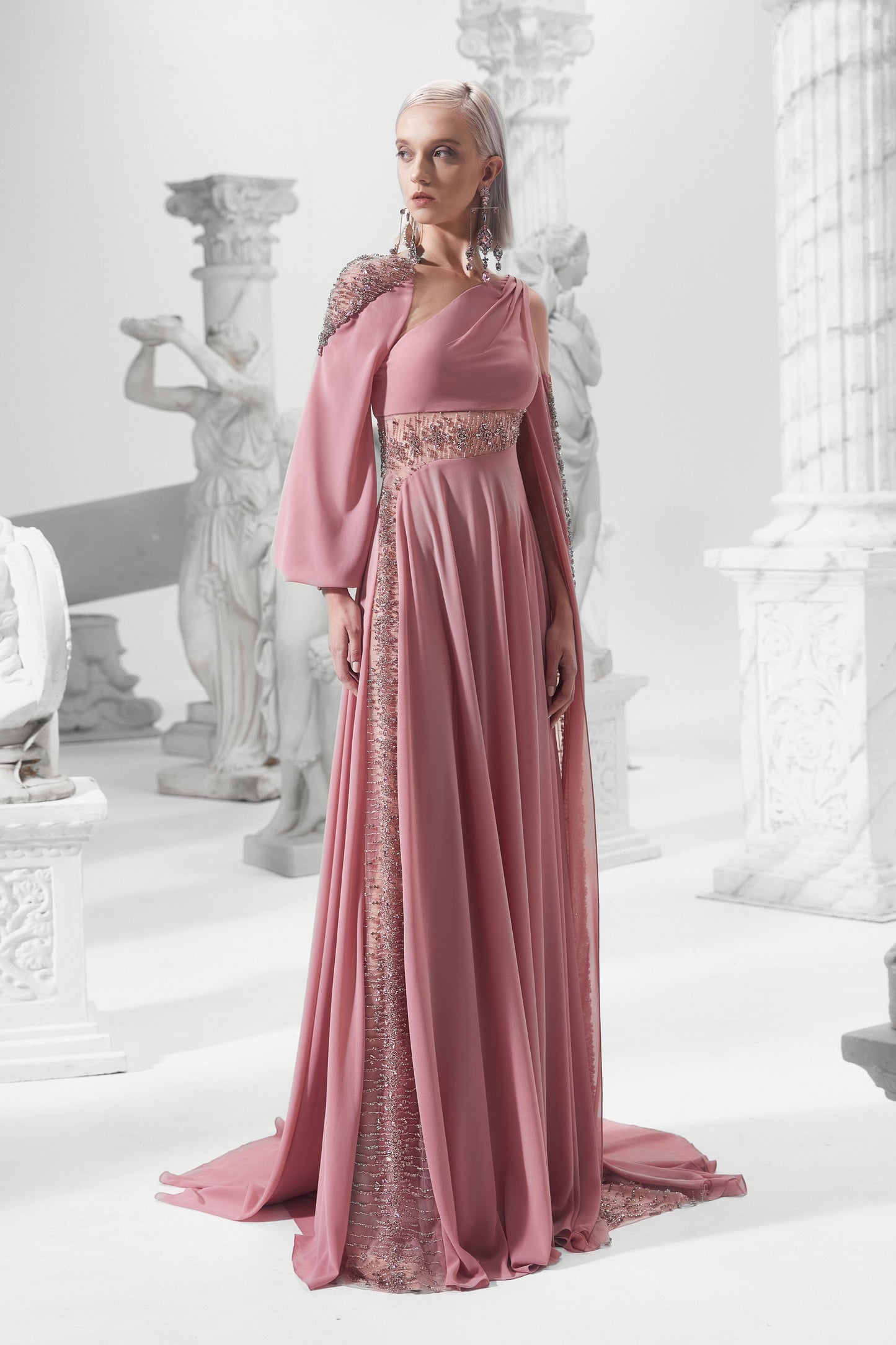 Sheer Paneled Gown