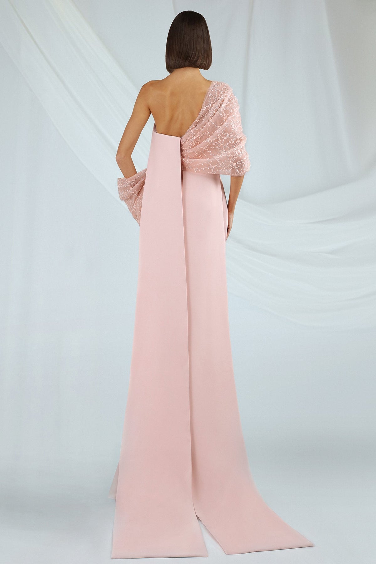 Strapless Draped Wrap Gown