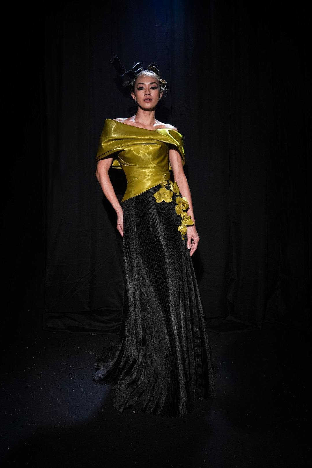 Off-Shoulder Two Tone Gown