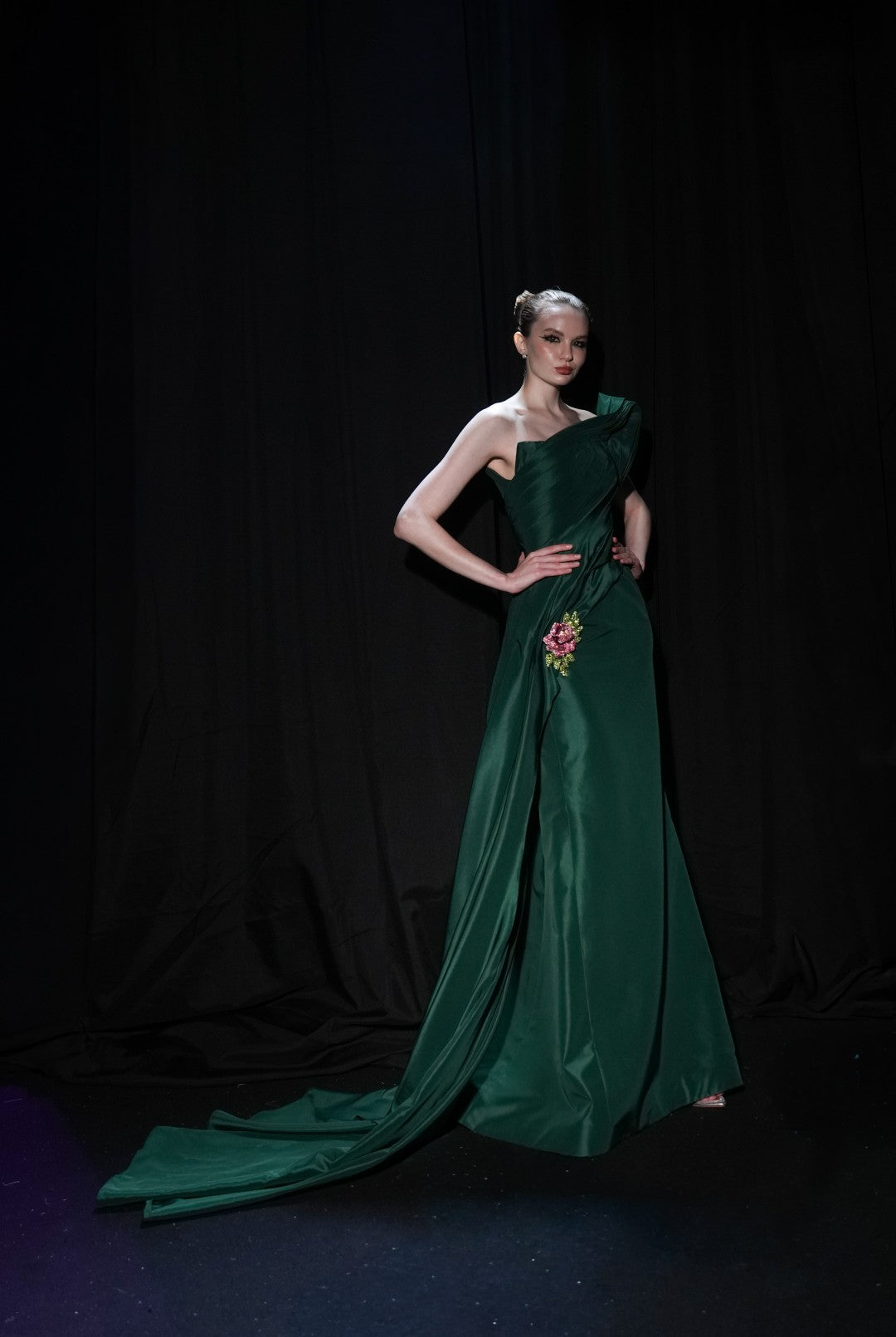 Strapless Satin Gown