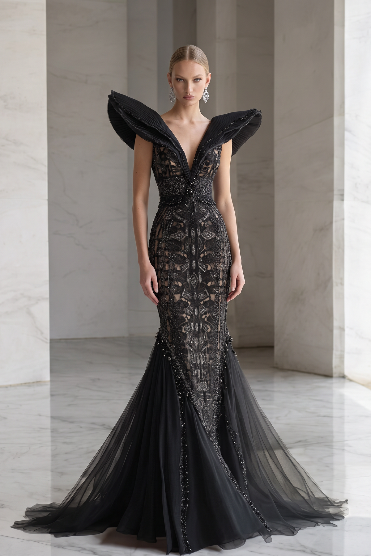 Short Structured Sleeve Gown