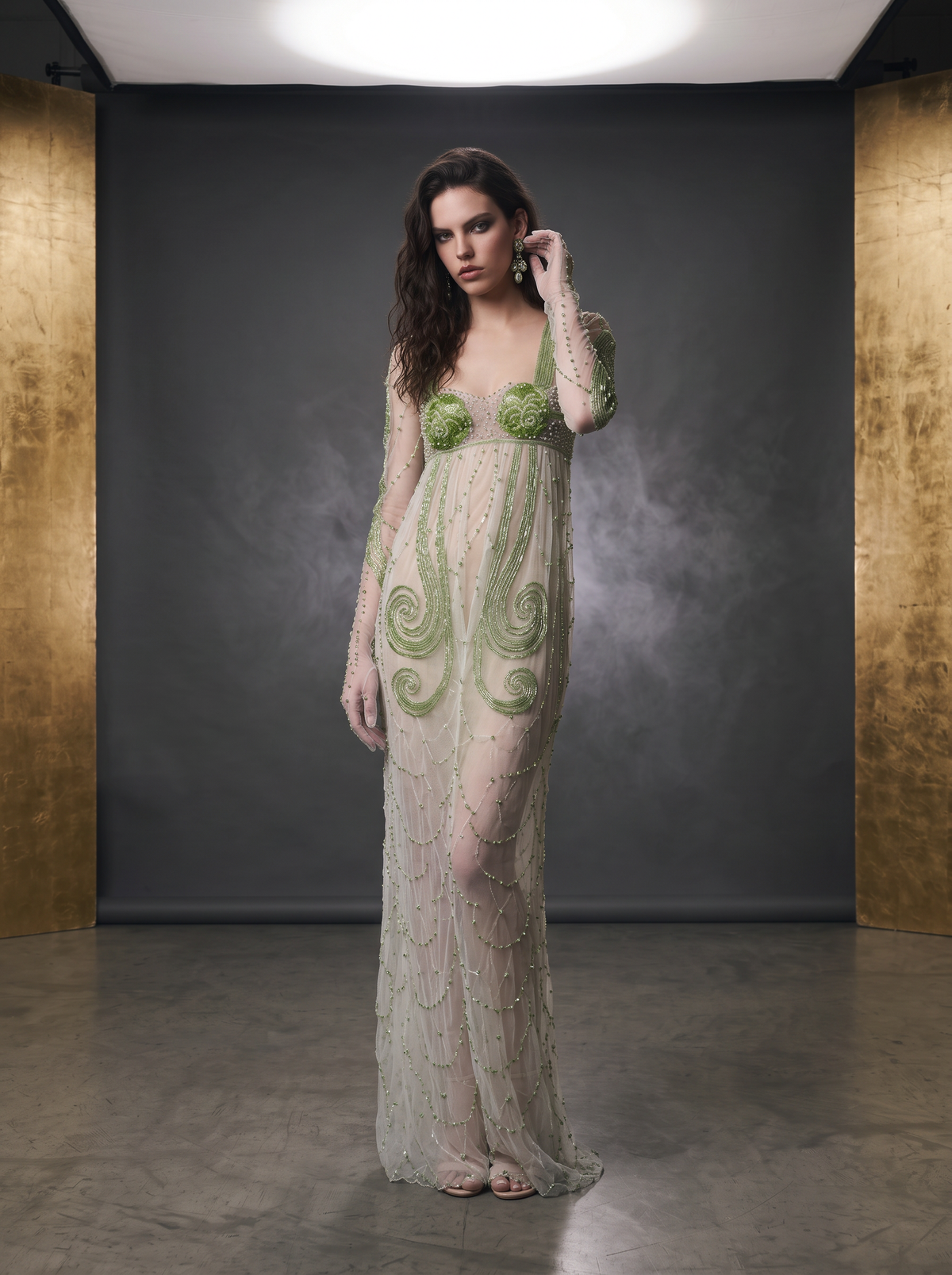 Long Sleeve Illusion Dress