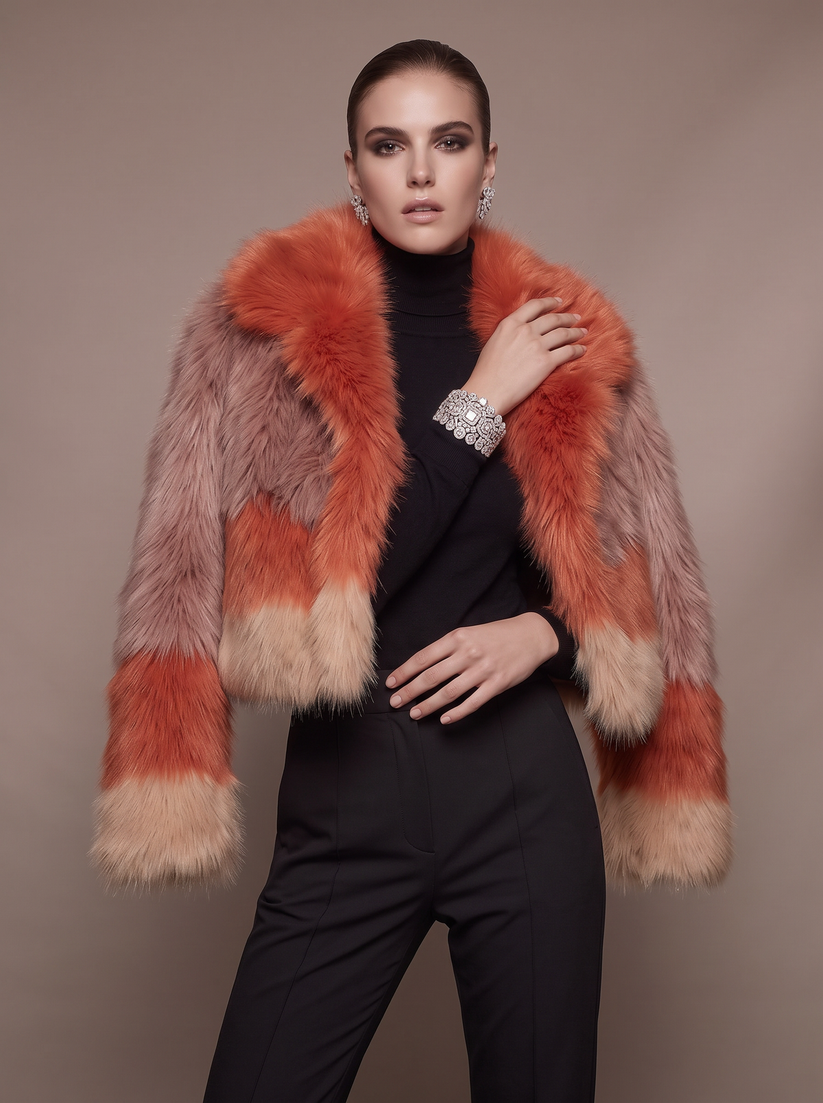 Statement Faux-Fur Cropped Jacket