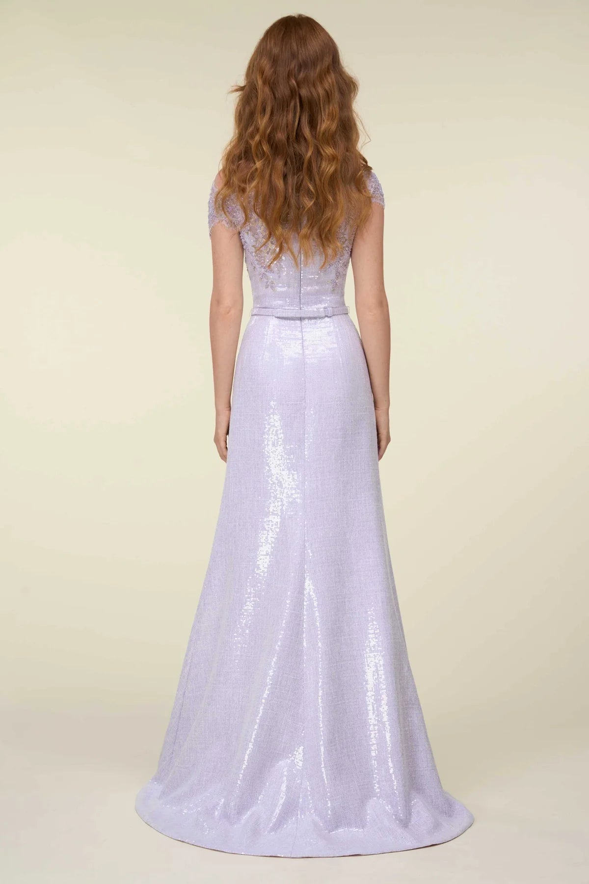 Off-Shoulder Sequined Gown