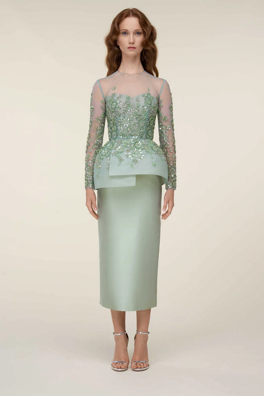 Long Sleeve Illusion Dress