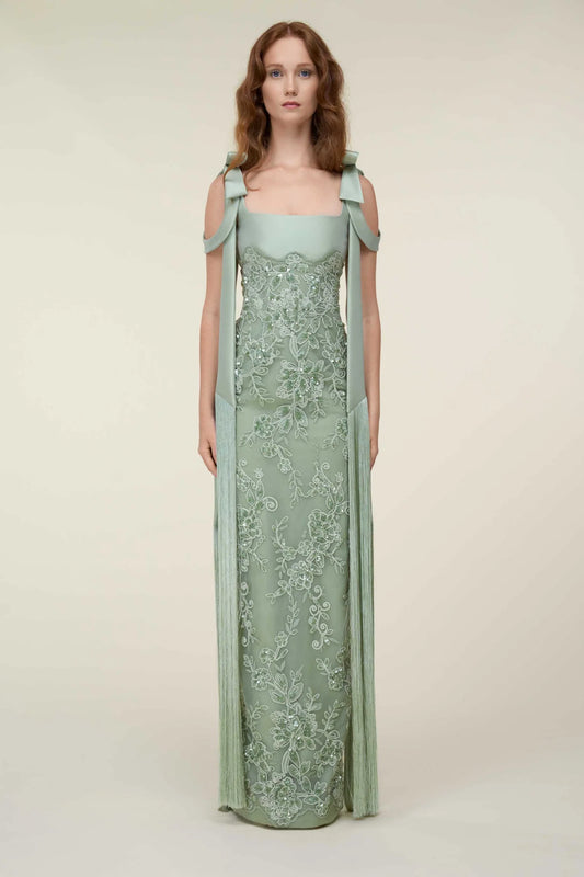 Embroidered Dress with Straps