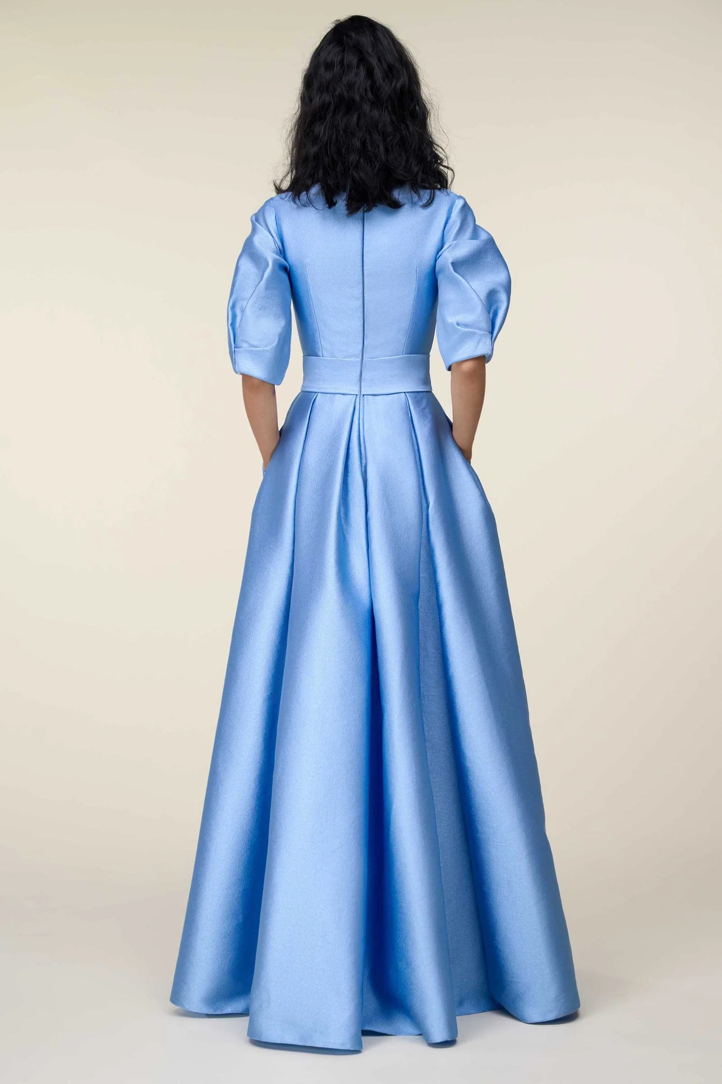 Puff Sleeve V-Neck Gown