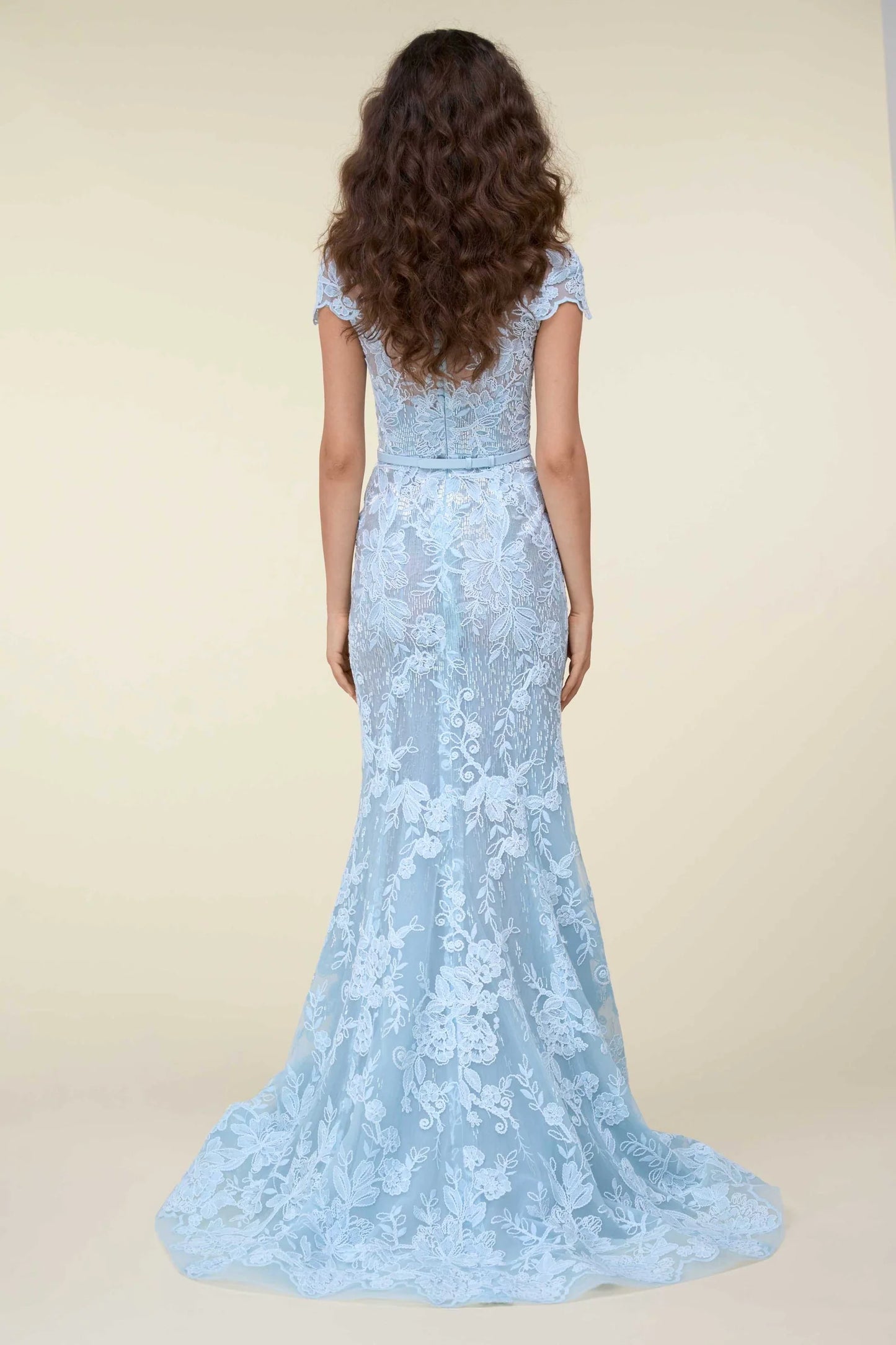 Cap Sleeve Lace Gown