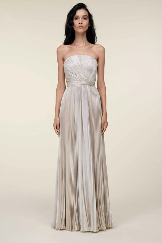 Strapless Pleated Gown