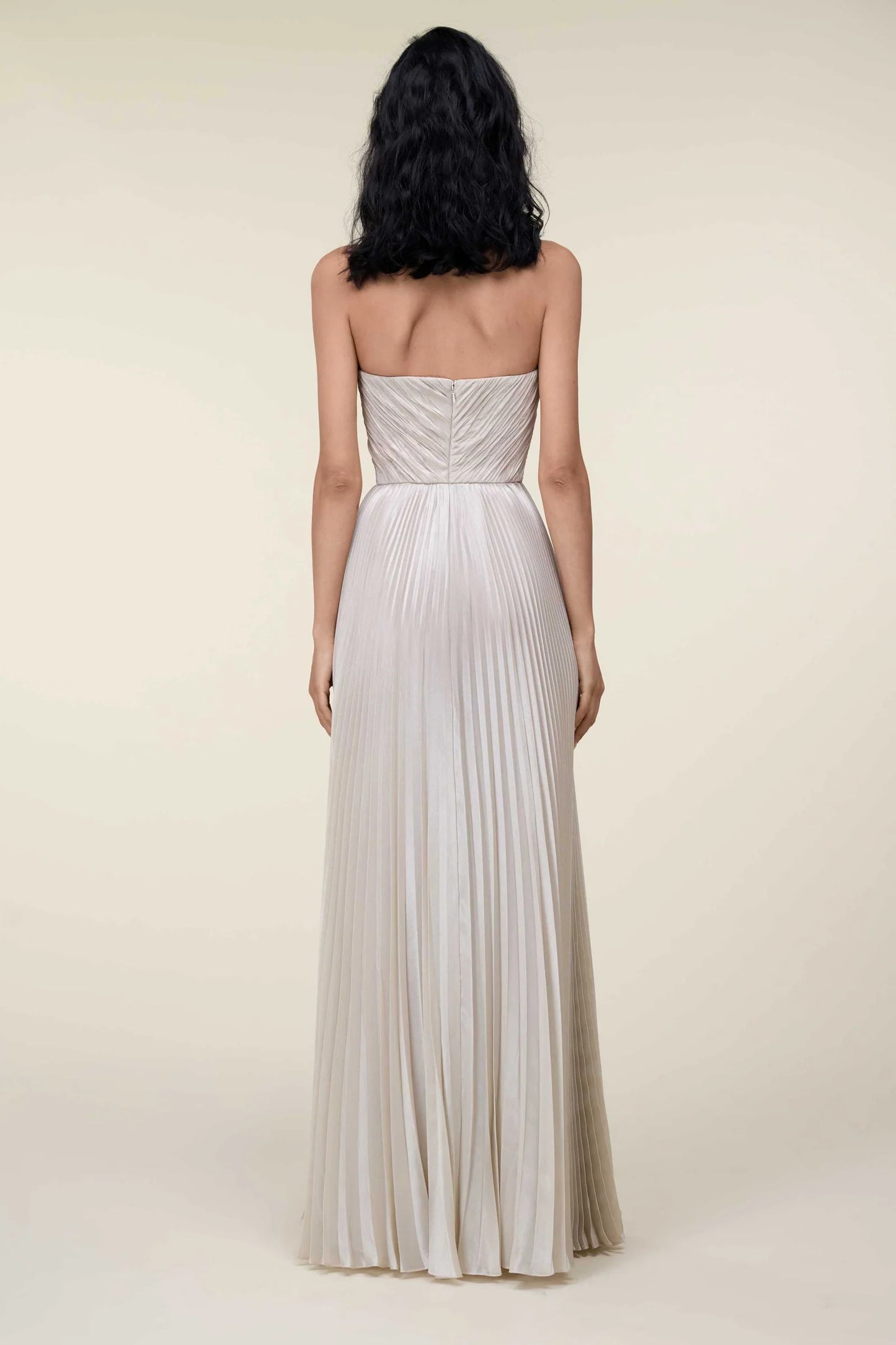 Strapless Pleated Gown