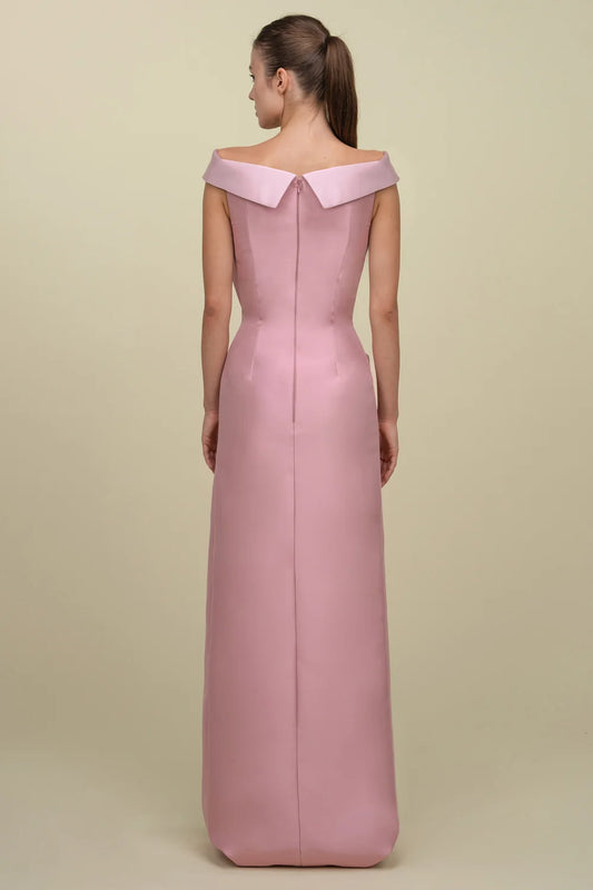 Off-Shoulder Draped Panel Gown