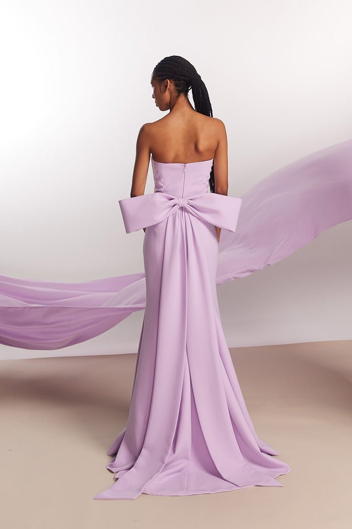 Jeweled Back-Bow Gown