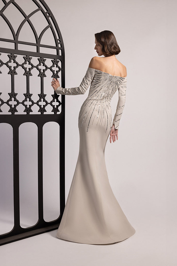Off-Shoulder Starburst Mermaid Gown