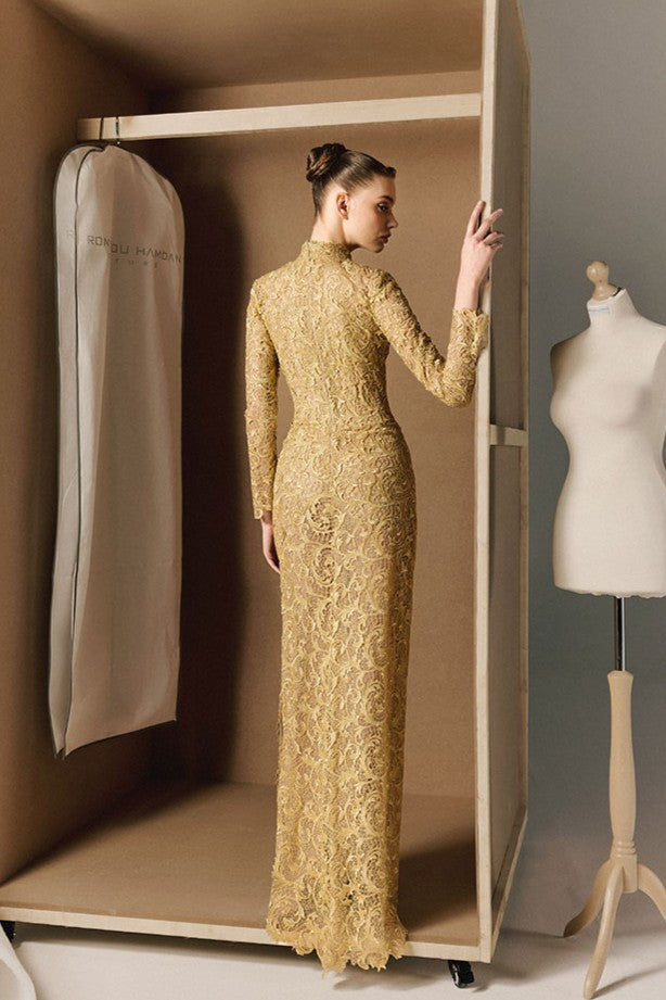 Long Sleeve Lace Gown