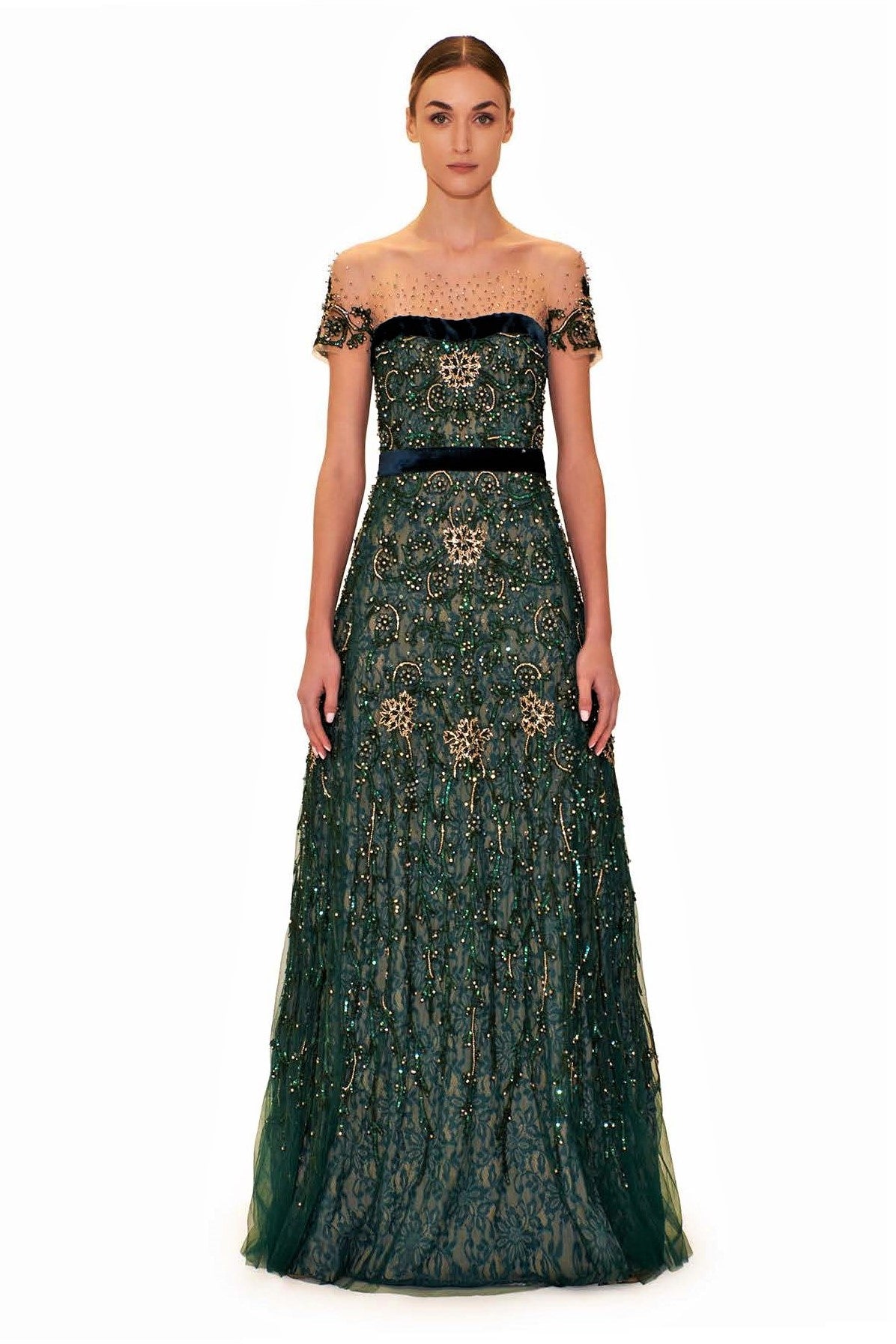 Lace Beaded Gown