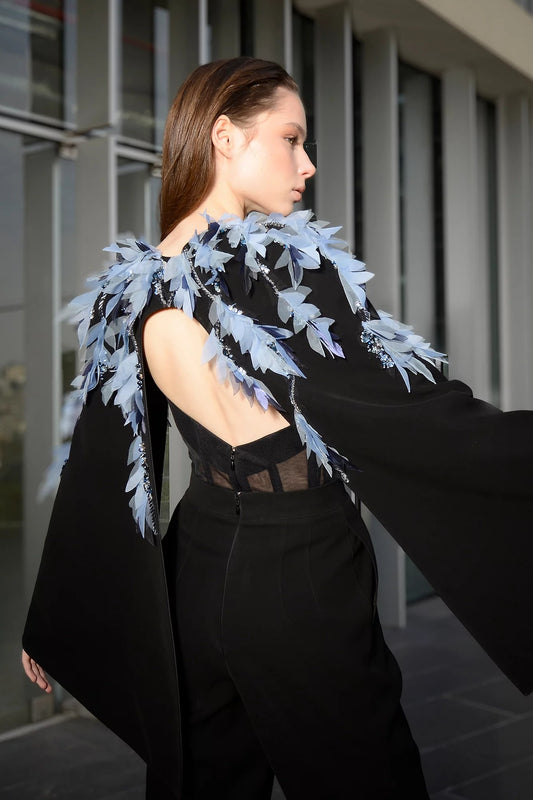 Sheer Corset, Trousers and Cape Set