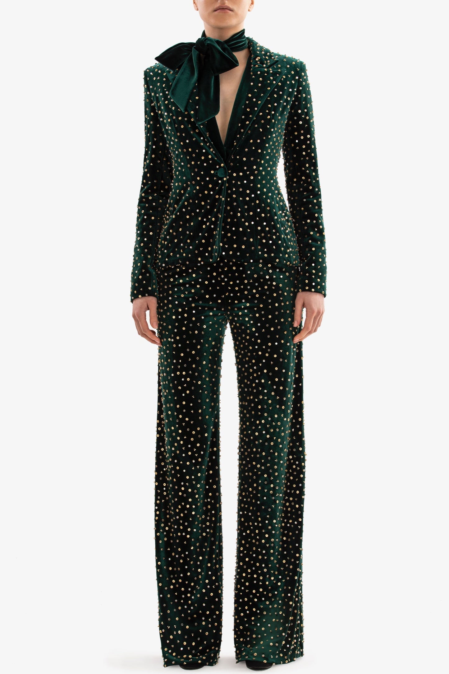 Velvet Beaded Tailored Set
