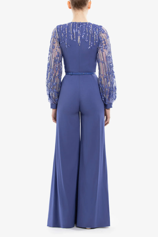 Long Sleeve Beaded Jumpsuit