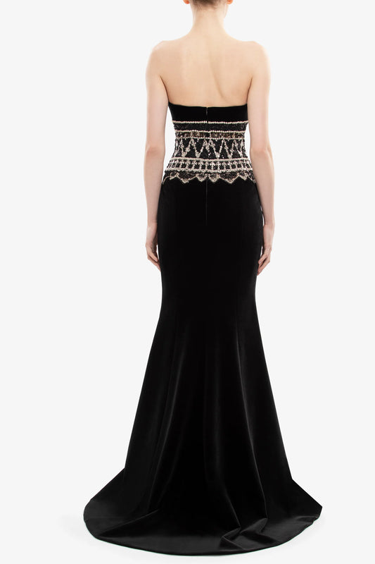 Strapless Embroidered Dress