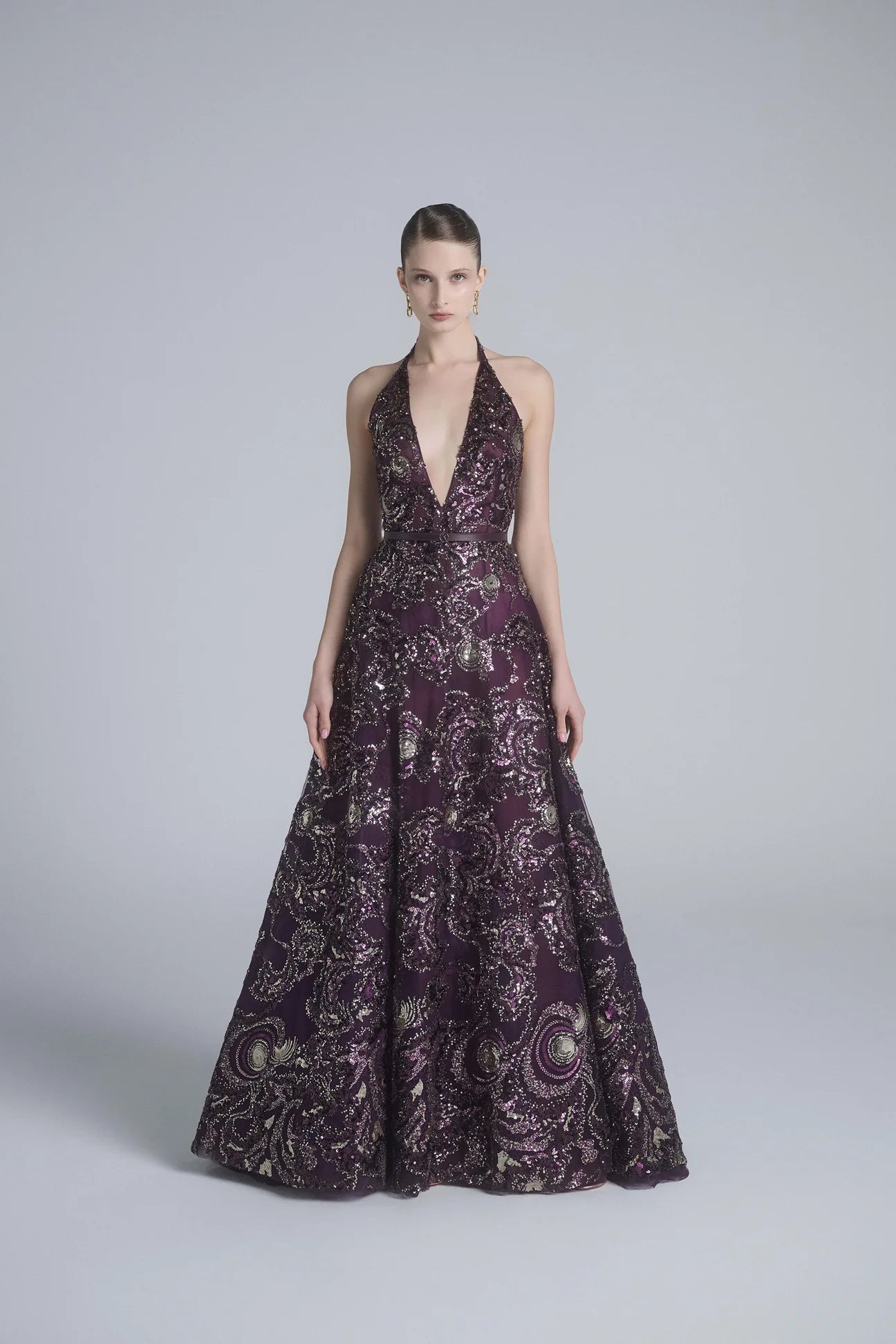 Sleeveless Embroidered Long Dress